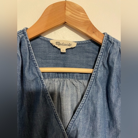 Madewell XS Denim Wrap Top - Picture 6 of 6